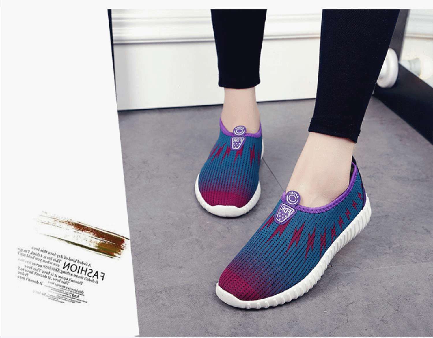 Chaussures de printemps femme en engrener ronde ouverture profonde, - loisir semelle caoutchouc Ref 998441
