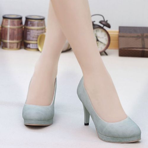 Chaussures de printemps femme en vache, Nubuck, ronde ouverture profonde- Europe - semelle caoutchouc Ref 99849