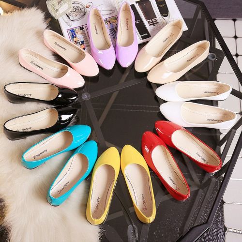 Chaussures de printemps femme en Cuir spatial pointu ouverture profonde- semelle caoutchouc - Ref 998505