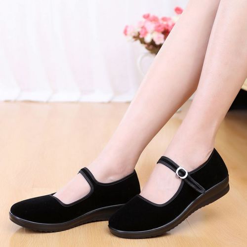 Chaussures de printemps femme en tissu ronde - semelle polyuréthane Ref 998511