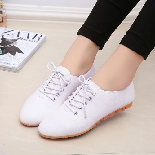 Chaussures de printemps femme en PU pointu ouverture profonde, avec lacets - semelle TPR Ref 998526