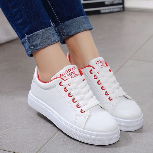 Chaussures de printemps femme en PU ronde avec lacets - Ref 998541