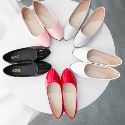 Chaussures de printemps femme en PU ronde ouverture profonde- doux - semelle caoutchouc Ref 998549