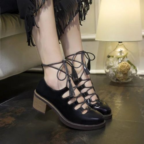 Chaussures de printemps femme en PU ronde - Ref 998615