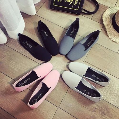 Chaussures de printemps femme en PU ronde ouverture profonde- semelle caoutchouc - Ref 998624