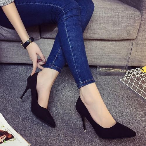 Chaussures de printemps femme en Xi Shi Cashmere pointu - semelle caoutchouc Ref 998626