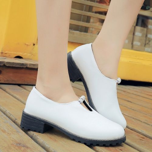 Chaussures de printemps femme en PU ronde perlé - semelle TPR Ref 998635