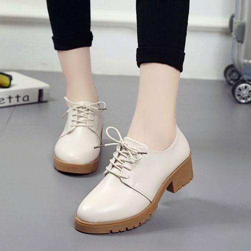 Chaussures de printemps femme en PU ronde avec lacets, étanche - Angleterre semelle TPR Ref 99864