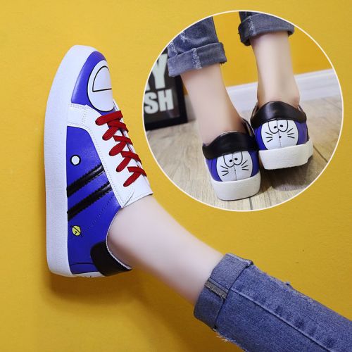 Chaussures de printemps femme en PU ronde ouverture profonde, avec lacets - loisir semelle caoutchouc Ref 998658