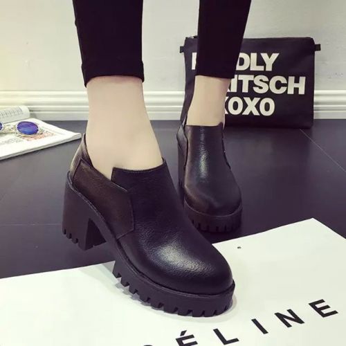 Chaussures de printemps femme en PU ronde Génoise, étanche - semelle caoutchouc Ref 998674