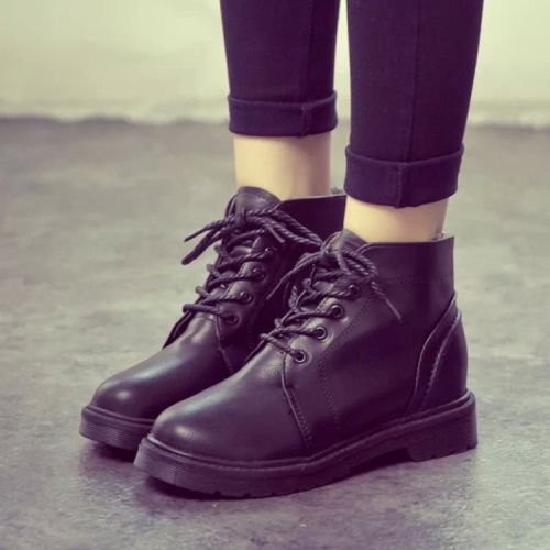 Chaussures de printemps femme en PU ronde avec lacets, étanche, Style romain - semelle caoutchouc Ref 998676