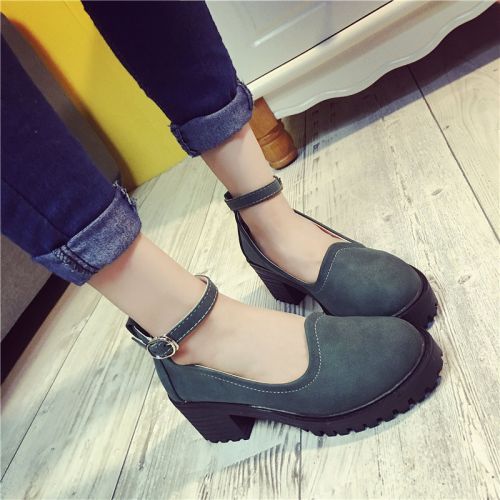 Chaussures de printemps femme en PU ronde T-zone cambrure - semelle caoutchouc Ref 998692