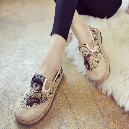 Chaussures de printemps femme en toile ronde Fleurs, étanche - semelle TPR Ref 998700