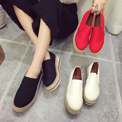 Chaussures de printemps femme en tissu ronde Génoise, étanche - semelle caoutchouc Ref 998715