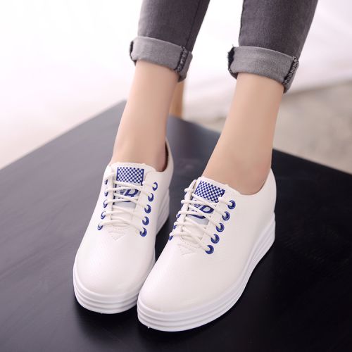 Chaussures de printemps femme en PU ronde avec lacets, Modèles mélangées, Wedges - semelle caoutchouc Ref 998716