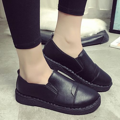 Chaussures de printemps femme en PU ronde ouverture profonde- semelle caoutchouc - Ref 998724