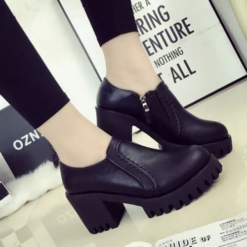 Chaussures de printemps femme en PU ronde étanche - Europe semelle caoutchouc Ref 998727