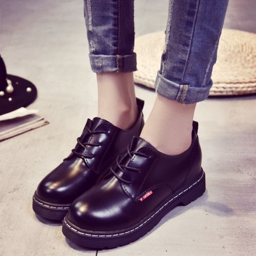 Chaussures de printemps femme en PU ronde avec lacets - semelle caoutchouc Ref 998731