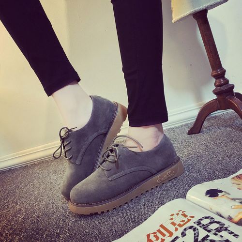 Chaussures de printemps femme en PU ronde avec lacets - semelle caoutchouc Ref 998739