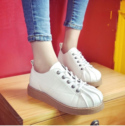 Chaussures de printemps femme en PU ronde - Ref 998740