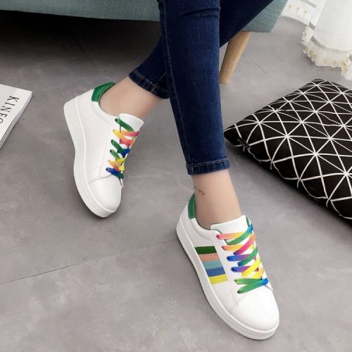 Chaussures de printemps femme en PU ronde avec lacets - doux semelle caoutchouc Ref 998759