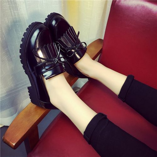 Chaussures de printemps femme en PU ronde ouverture profonde, arc - Angleterre semelle caoutchouc Ref 998794