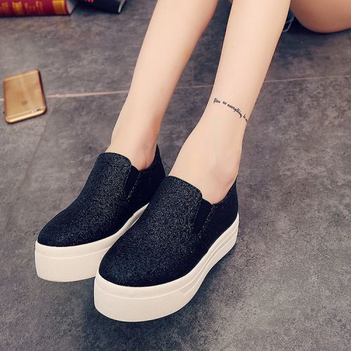 Chaussures de printemps femme en tissu Sequin ronde paillette, Génoise - Europe semelle TPR Ref 998810