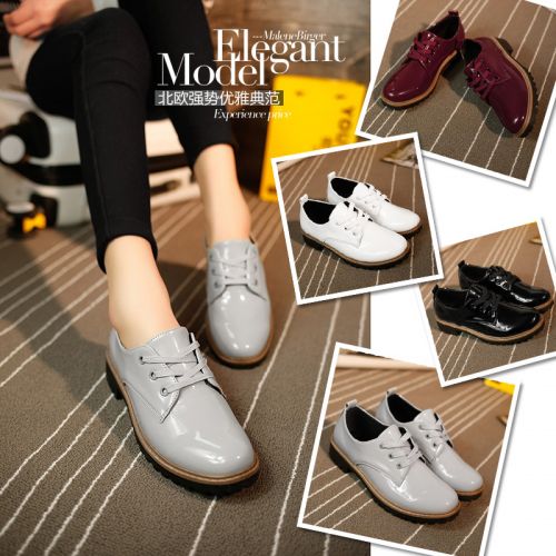 Chaussures de printemps femme en PU ronde avec lacets, Wedges - loisir semelle plastique Ref 998854