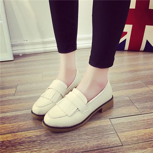 Chaussures de printemps femme en PU ronde houppe, étanche - loisir semelle caoutchouc Ref 998875