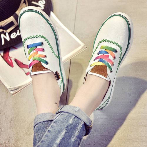 Chaussures de printemps femme en PU ronde avec lacets, Modèles mélangées - semelle caoutchouc Ref 998877