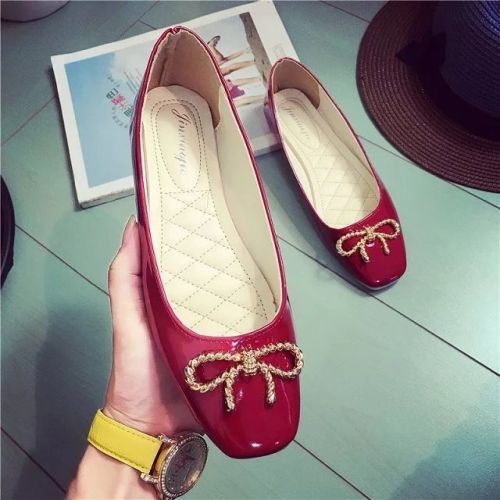 Chaussures de printemps femme en PU tête carrée arc - semelle caoutchouc Ref 998885