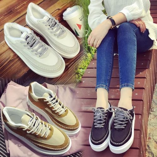Chaussures de printemps femme en ronde avec lacets, Génoise, étanche - Ref 998893