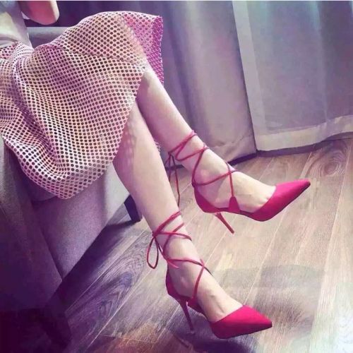 Chaussures de printemps femme en PU pointu avec lacets - semelle caoutchouc Ref 998897