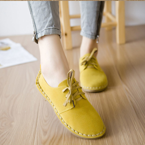 Chaussures de printemps femme en PU ronde avec lacets - loisir semelle TPR Ref 998899