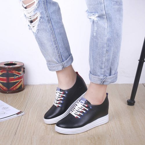Chaussures de printemps femme en PU ronde avec lacets, étanche - semelle caoutchouc Ref 998905