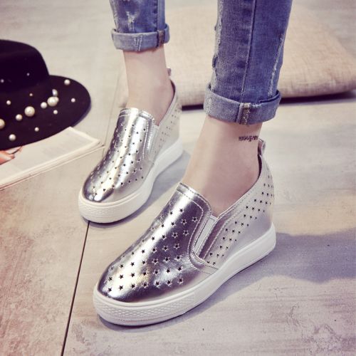 Chaussures de printemps femme en PU ronde Wedges, Génoise - semelle caoutchouc Ref 998927
