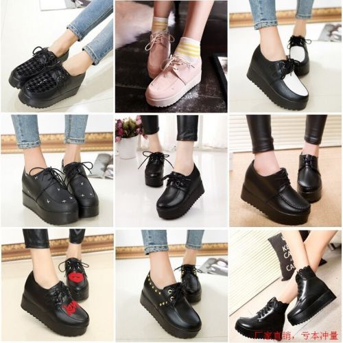 Chaussures de printemps femme en PU ronde étanche, Wedges, Génoise - collège semelle polyuréthane Ref 998933