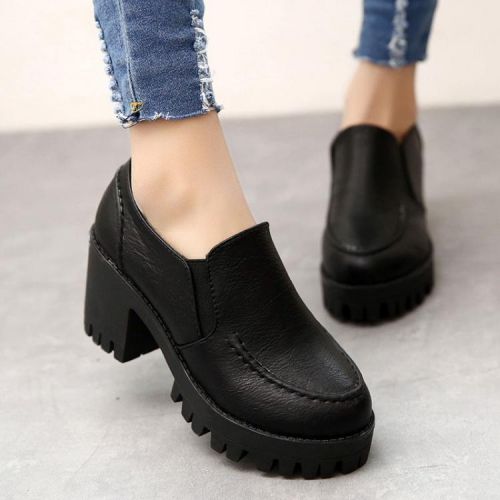 Chaussures de printemps femme en PU ronde étanche, Style romain - Europe semelle caoutchouc Ref 998937