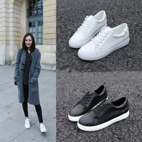 Chaussures de printemps femme en Cuir spatial ronde étanche, avec lacets, ouverture profonde- semelle plastique - Ref 