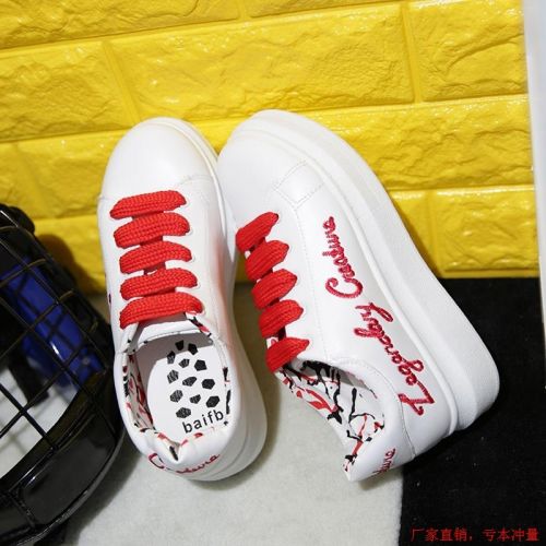 Chaussures de printemps femme en PU ronde avec lacets, Modèles mélangées, ouverture profonde, Génoise, brodé - semelle 