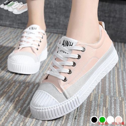 Chaussures de printemps femme en PU ronde avec lacets, Modèles mélangées - semelle caoutchouc Ref 998982