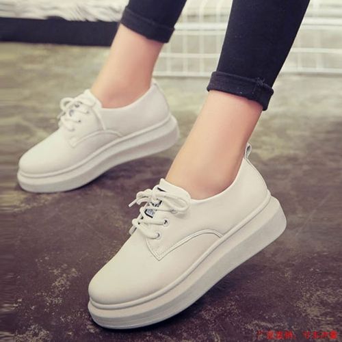Chaussures de printemps femme en Cuir spatial ronde étanche, avec lacets, ouverture profonde, Génoise - sem