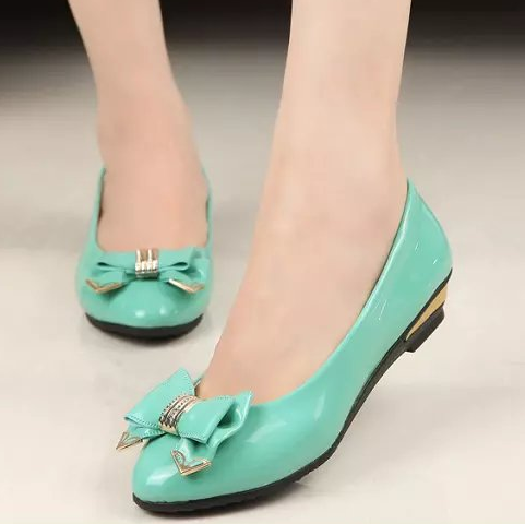 Chaussures de printemps femme en PU ronde arc, décoration métallique, ouverture profonde- semelle caoutchouc - Ref 999059