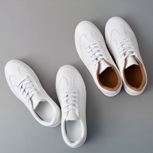 Chaussures de printemps femme en PU ronde avec lacets - Ref 999062