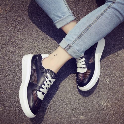 Chaussures de printemps femme en engrener ronde étanche, avec lacets, creux, ouverture profonde, Génoise, - se