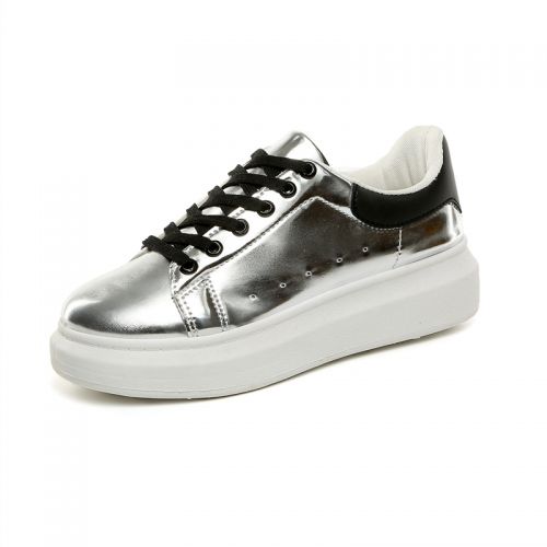 Chaussures de printemps femme en PU ronde étanche, avec lacets, ouverture profonde, Génoise - semelle plastique Ref 9