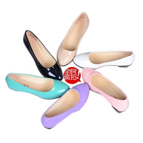 Chaussures de printemps femme en PU ronde ouverture profonde- semelle caoutchouc - Ref 999071