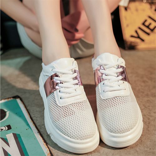 Chaussures de printemps femme en engrener ronde étanche, avec lacets, creux, - semelle plastique Ref 999079