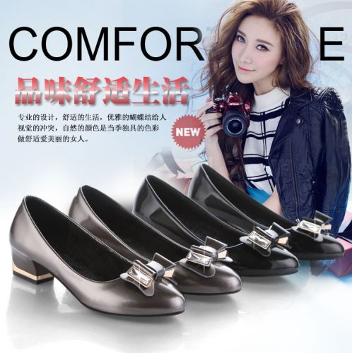 Chaussures de printemps femme en PU ronde - semelle caoutchouc Ref 999083
