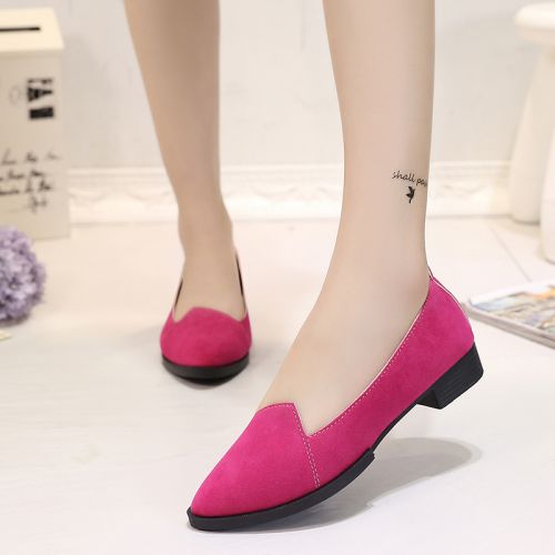 Chaussures de printemps femme en PU pointu ouverture profonde- semelle caoutchouc - Ref 999093